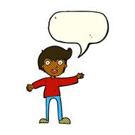 cartoon excited boy with speech bubble N78