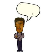cartoon angry man with speech bubble N43