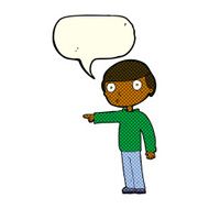 cartoon man pointing with speech bubble N103
