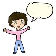 cartoon woman waving arms with speech bubble N11