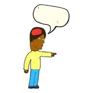 cartoon clever man pointing with speech bubble N5