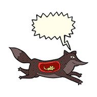 cartoon wolf with mouse in belly speech bubble N3
