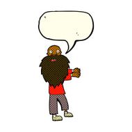 cartoon bearded old man with speech bubble N21