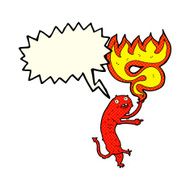cartoon gross little monster with speech bubble N5