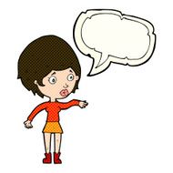 cartoon concerned woman reaching out with speech bubble N6