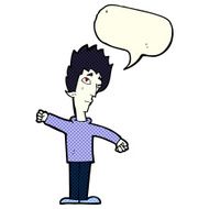 cartoon vampire man with speech bubble N67
