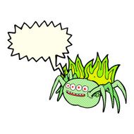 cartoon spooky spider with speech bubble N5
