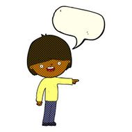 cartoon man pointing with speech bubble N104