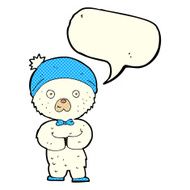 cartoon little polar bear with speech bubble N5