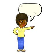 cartoon woman pointing with speech bubble N117