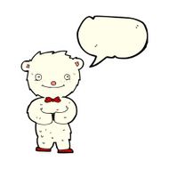 cartoon little polar bear with speech bubble N6