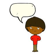 Cartoon happy boy with speech bubble N125