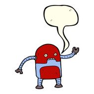 funny cartoon robot with speech bubble N28