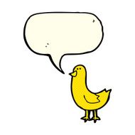 cartoon bird with speech bubble N166
