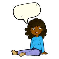 cartoon happy woman with speech bubble N139
