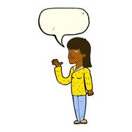cartoon woman explaining with speech bubble N28