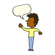cartoon dismissive man with speech bubble N6
