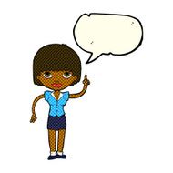 cartoon woman with idea speech bubble N137