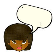 cartoon annoyed woman with speech bubble N101