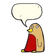cartoon robin with speech bubble N10