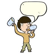cartoon man drinking beer with speech bubble N6