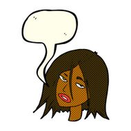 cartoon annoyed woman with speech bubble N103
