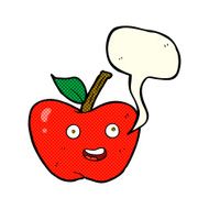 cartoon apple with speech bubble N18