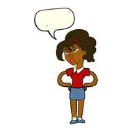 cartoon woman with hands on hips speech bubble N117