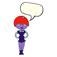 cartoon pretty vampire girl with speech bubble N16