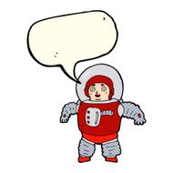 cartoon space man with speech bubble N11
