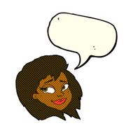 cartoon happy female face with speech bubble N104