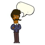 cartoon man with mustache speech bubble N46