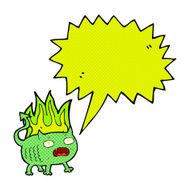 cartoon little imp with speech bubble N8