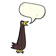 funny cartoon bird with speech bubble N70