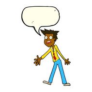 cartoon stressed man with speech bubble N40