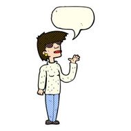 cartoon woman wearing spectacles with speech bubble N20