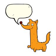cartoon happy dog with speech bubble N43