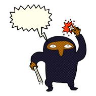 cartoon ninja with speech bubble N5