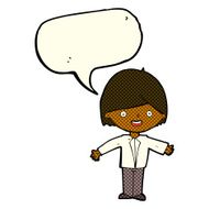 cartoon happy man with speech bubble N242