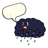 cartoon rain cloud with speech bubble N8