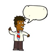 cartoon man with idea speech bubble N60