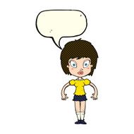 cartoon pretty girl with speech bubble N56