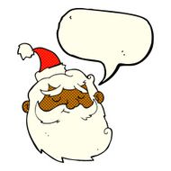 cartoon santa claus face with speech bubble N6