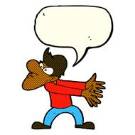 cartoon annoyed man gesturing with speech bubble N6
