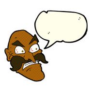 cartoon angry old man with speech bubble N75