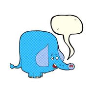 cartoon funny elephant with speech bubble N10