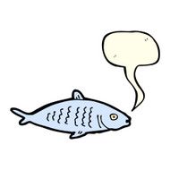 cartoon fish with speech bubble N42