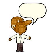 cartoon confused middle aged man with speech bubble N6