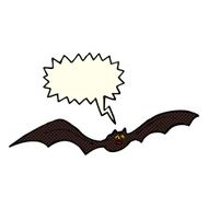 cartoon bat with speech bubble N10