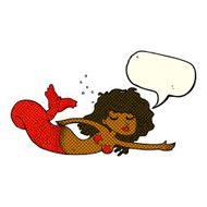 cartoon mermaid with speech bubble N35